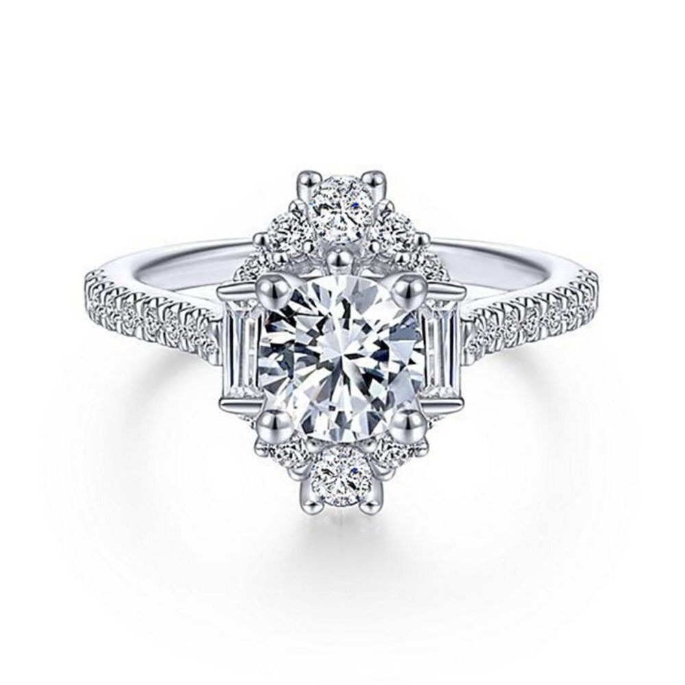 🔥 Plain Romantic Gemstone CZ Thin Wedding Rings for Women, EVGG1586